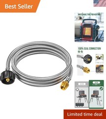 Stainless Steel 8ft Propane Hose for Portable Grills & Heaters – Easy Install