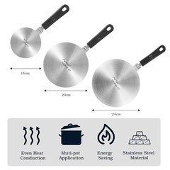 9.45 inch Heat Diffuser, Stainless Steel Induction Cooktop Plate for Electric…
