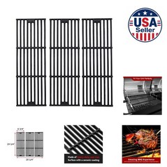 Cast Iron Grill Grates 19 3/4 x 6 3/4 Inch 3 Pack Replacement for Gas Grills