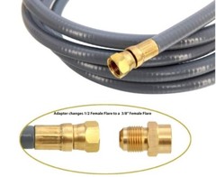 1/2″ QDD+NG Gas Hose 12′ Long Quick Disconnect Low Pressure Natural and Propane