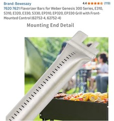 Flavorizer Bars (62752-4)for Weber Genesis 300 Series, E310, S310, E320, E33…