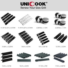 Grill Heat Plates Porcelain Burner Covers 5 Pack Flame Tamer for Gas Grills