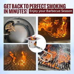 Heavy Duty Fire Burn Pot and AC Hot Rod Igniter Kit for Pit Boss Traeger Camp