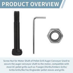 4 Set Replacement 74072 Auger Motor Shaft Nut & Bolt, Fit for Traeger, Z-Gril…