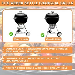 Replacement Wheels Compatible with Weber Kettle Grills – 6-inch Replacement…