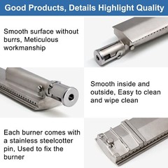 Criditpid 3 Pack Stainless Steel Heat Plates and Cast Stainless Steel Grill B…