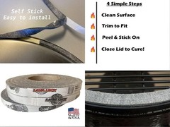 Grey Gasket for BBQ Smokers – High Temp Self-Stick Seal 1″ x 1/4″