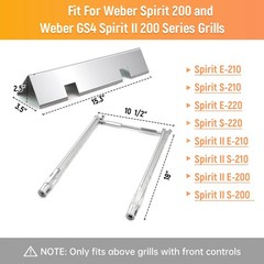 Spirit E-210 7635 Flavorizer Bars and 69785 Grill Burner for Weber Spirit I &…