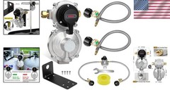 Durable 2-Stage Propane Regulator with Dual 18″ Hoses and Color Gauge Indicator
