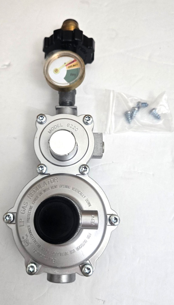 Two Stage Propane Regulator with Gauge RV Gas Regulator POL Inlet X 3/8″ F