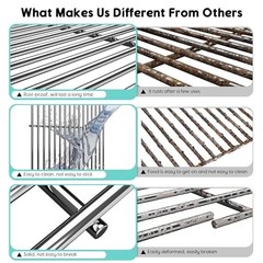 2pcs Stainless Steel Cooking Grates for Weber, 17.5” x 23.8” | Grill