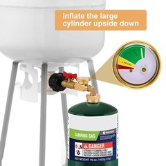 Propane Adapter 1lb to 20lb, QCC1 Propane Refill Elbow Adapter with Gauge