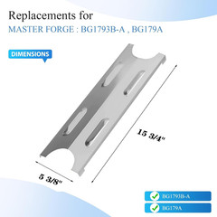 BG179A (4-Pack) 15.75″ Stainless Steel Heat Plate for Master Forge BG179A, BG179