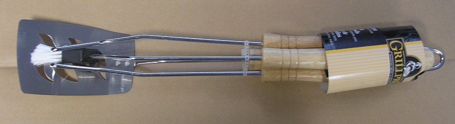 Grill Pro 3 Piece Tool Set With Turner, Tong & Brush New 40321