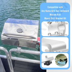 58182 Stow N’ Go Grill Rail Mount Bracket for Any Kuuma Stow N’ Go BBQ Grill, Fi