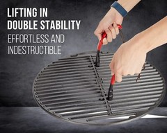 2 Pack Cast Iron Grill Grate Lifter Tools Universal Grate Grippers for Grills