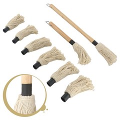 For Grilling Basting Mop for BBQ Sauce Basting with 6 Extra Replacements