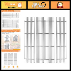 Stainless Steel Cooking Grates Replacement for 30″ & 41″ Gas Grills, 3 Pack, 23.