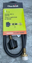 NWT CHAR-BROIL Propane Hose & Adapter (4 FT BLACK HOSE) Universal