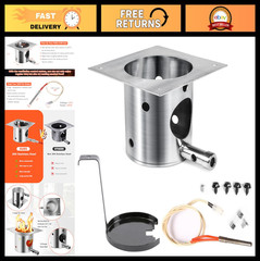 304 Stainless Steel Fire Burn Pot & Hot Rod Ignitor Kit for Pellet Grill Smoker