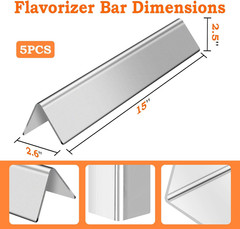 5PCS 15.3 Inch Flavorizer Bars for Weber Spirit 300 310 320 E310 E320 Series
