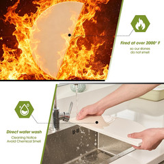 Half-Moon Ceramic Heat Deflector Plates for Kamado Joe Classic I, II, Iii,Big Gr