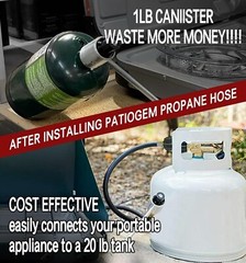 12 feet (144in) QCC1 / Type1 LP Propane Tank Adapter Hose Allows Tabletop Grills