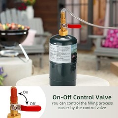 Propane Adapter for 1 lb. Tanks with Tank Gauge & Control Valve, 3 FT Propane..,