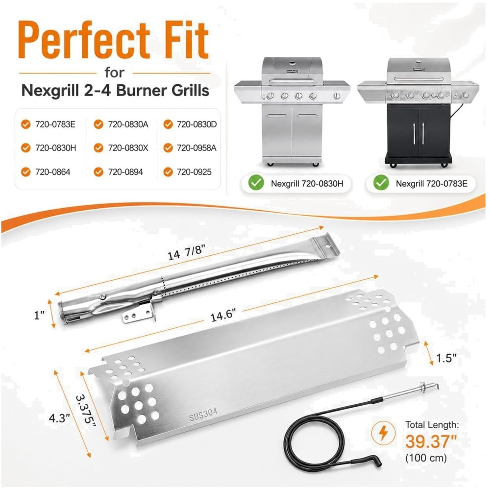 Stainless Steel Burner & Heat Plate Kit for Nexgrill