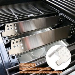 Hisencn Burner Heat Plate Kit Fits Master Forge 1010037 1010048 Stainless 4-Pc