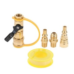 BBQ Grill 1/4″ RV Quick Connect Propane Adapter Assembly Kit W/ 3/8″ Male Flare