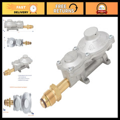 Compact 2-Stage Propane Regulator for RVs, Trailers, Campers, 100lb Tanks