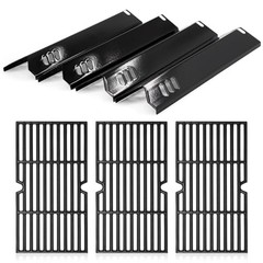 Grill Replacement Parts for Dyna Glo 4Pcs Heat Plate + Grates Porcelain Steel
