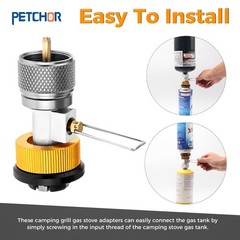PETCHOR 3PCS Camping Stove Gas Refill Adapter Set, Propane Isobutane Butane…