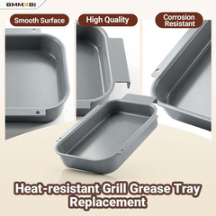 Grill Drip Pan with 20-Pack Disposable Aluminum Grease Tray Liner Replacement fo