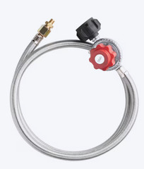 NEW 10 PSI Adjustable High Pressure LP Gas Regulator w/ 4FT Steel Braided Hose