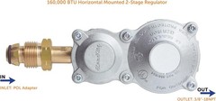 2 Stage Propane LP Horizontal Super Compact Regulator with POL for RV, Vans, …