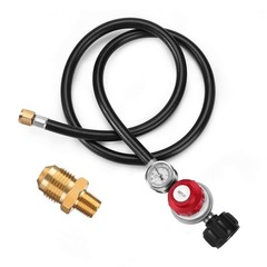 WADEO 4 FT 0-30 PSI Adjustable High Pressure Propane Regulator with Black