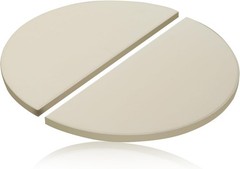2 Pack Half-Moon Ceramic Heat Deflector Plates for Kamado Joe Classic I, II, III