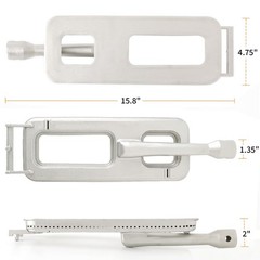 Beurbcikue Cast 304 Stainless Steel Grill Burner Replacement Parts for Coyote