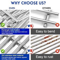 Stainless Steel Grill Grates 4 Pack 19 3/4 x 27 Inch Replacement for Gas Grill