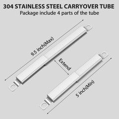 Utheer 304 Stainless Steel Carryover 5 inch – 9.5 inch, 4 Crossover Tubes