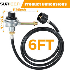 Regulator Control Valve Propane Hose 6FT for Charbroil Grill2Go Tru-Infrared