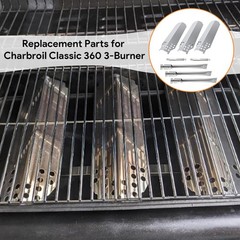 Grill Parts for Charbroil Classic 360 3-Burner 13″ x 4″(3-Pack SS), silver