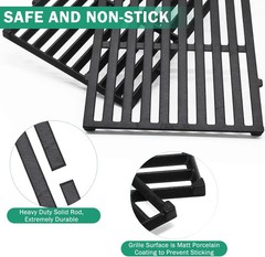 Criditpid 7637 Cast Iron Grill Cooking Grates for Weber Spirit I & II 200 Series