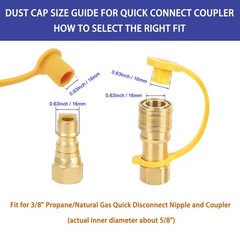 4Packs 3/8″ Dust Cap and Plug for Propane Natural LP Gas Quick Connect and Di…