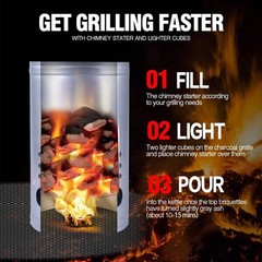 Encendedor de carbón rápido, accesorios para chimenea, cubos de encendido, guant