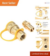 Gas Quick Connect Kit Brass 1/2 Inch NPT Adapter for Natural Gas Propane