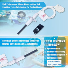 Pool Heater Replacement Kit Silicon Nitride Ignition Rod, Replacement Igniter fo