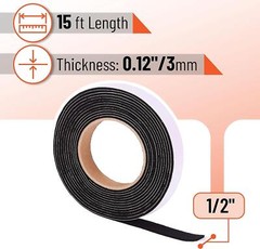 Bbq Smoker Gasket High Temp Seal Strip Self Stick Gasket Grill Tape, 15 Ft